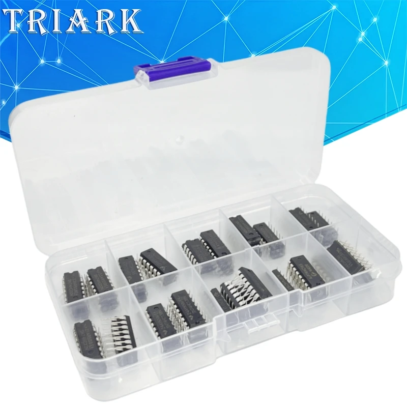 50PCS/Set Electronic Component Assortment Kit 74HC00 74HC02 74HC04 74HC08 74HC14 74HC32 74HC138 74HC164 74HC165 74HC595 Amplifie