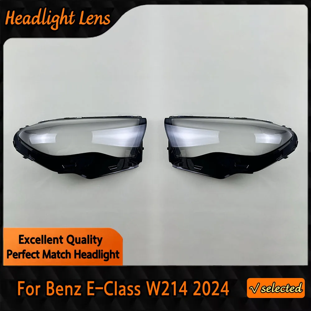 For Benz E-Class W214 2024 Car Front Headlamp Cover Transparent Headlight Shell Lens Replace Original Lampshade Plexiglass