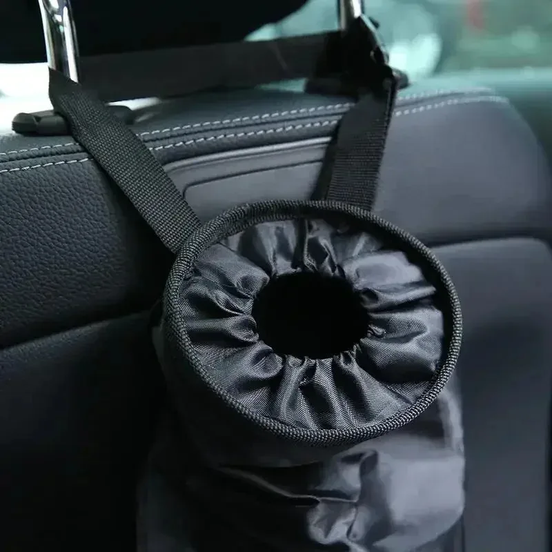 Universal Car Garbage Bag Back Seat Headrest Litter Trash Garbage Can view 5