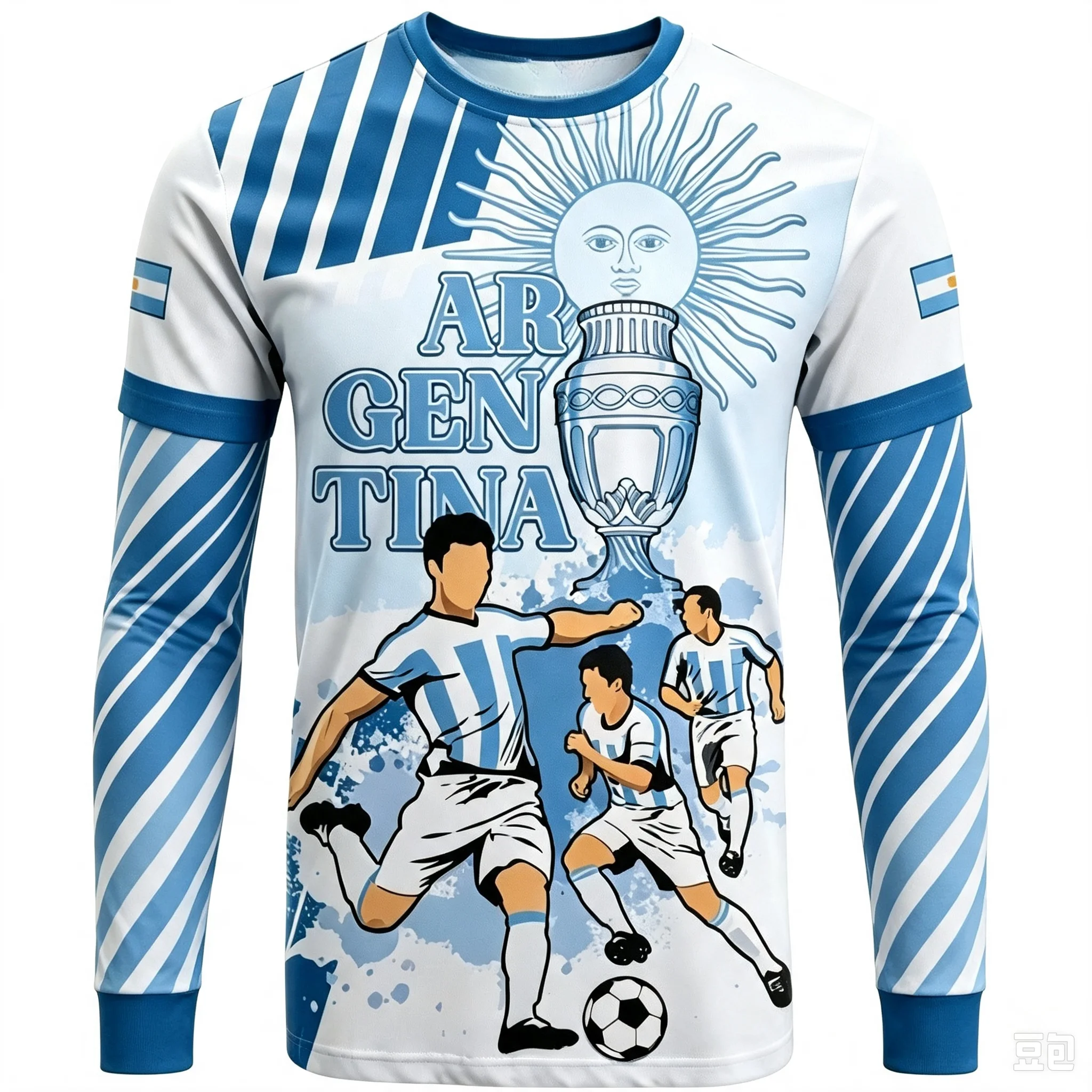 2026 Summer Casual Short Sleeve No.10 Soccer Jersey Sun of May Trophy Football Print Long Sleeve Fan Sports Tee