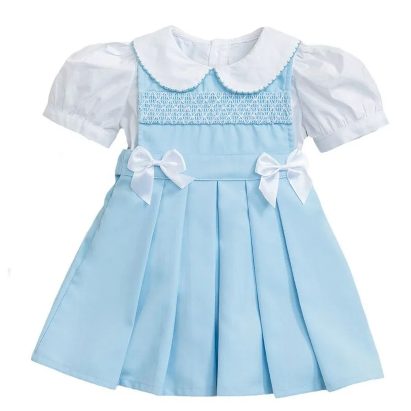 Summer Clothes Fashion Smocking Stitch Girls Dress 1-6Yrs Baby Dress Girls'  Clothing Ruffles Princess Children Spanish Dresses - AliExpress 1501