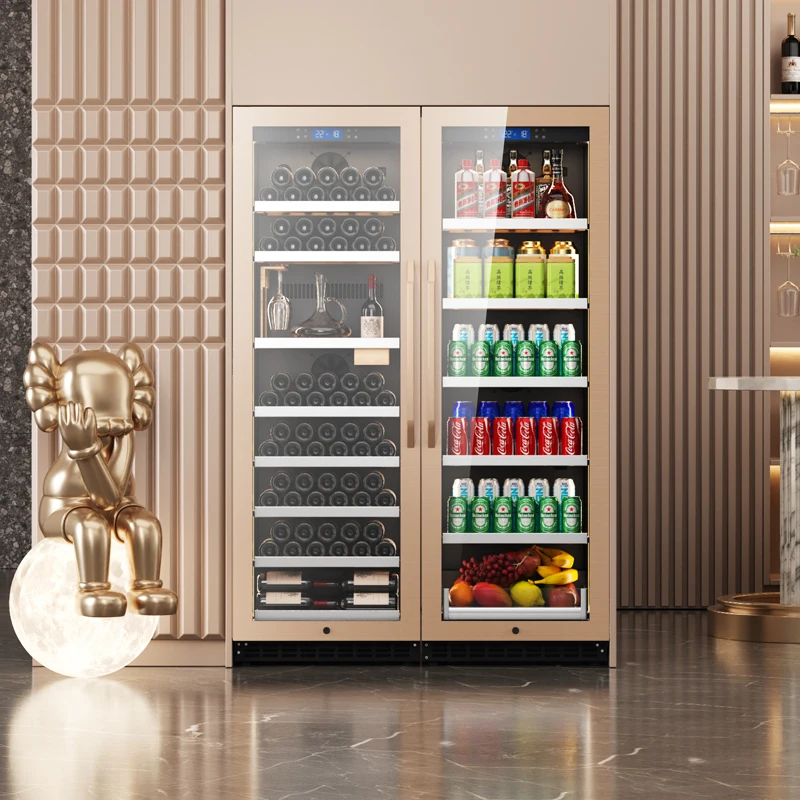 반대쪽 문에 내장된 가정용 아이스 바 차 사케 냉동고