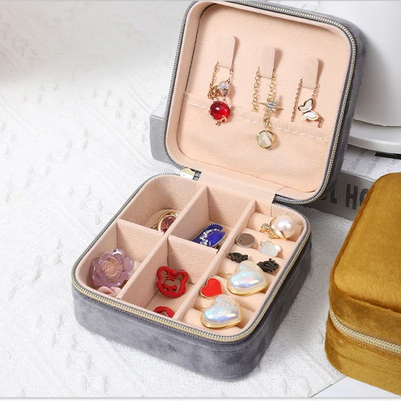 

Jewelry Organizer Display Travel PU Jewelry Case Boxes Travel Portable Jewelry Box Storage Organizer Earring Holder Gift