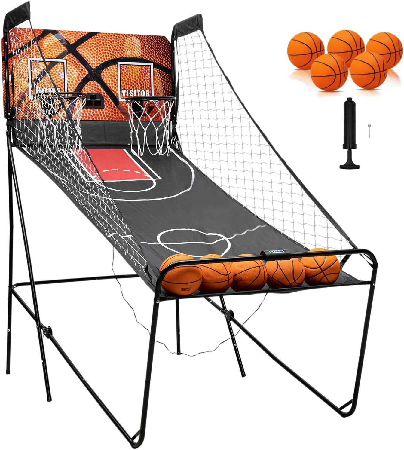 حامل كرة سلة ترفيهي داخلي ، لعبة شخصين ، آلة إطلاق نار إلكترونية ، تسجيل تلقائي ، مدرب