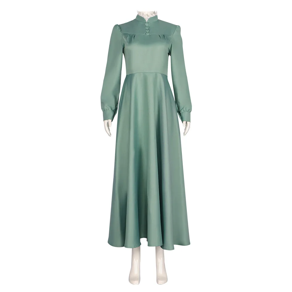 Halloween Sophie Long Dress Cosplay Clothing Women Long Sleeved Green Dress Role Playing Costume Halloween Christmas Anime Cos