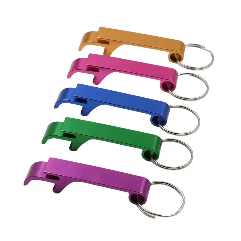 200pcs Portable Creative Keychain Ring Beer Bottle Easy Pull Can Driver Colorful Aluminum Alloy Bottle Opener Can Opener