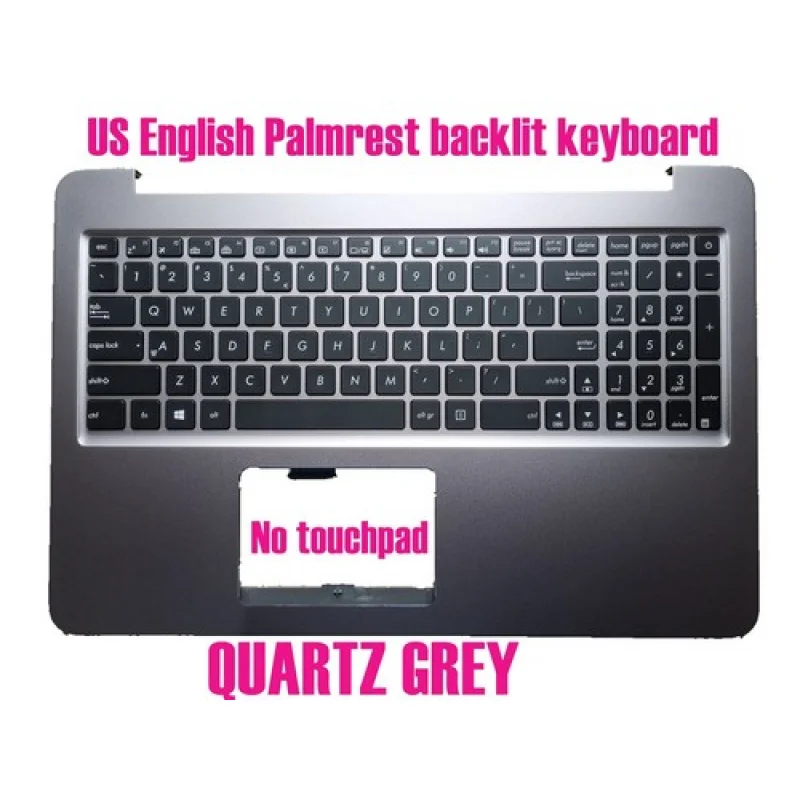 

Y + США Серая клавиатура с подсветкой и упором для рук для Asus UX510U/UX510UX/UX510UW/UX510UR/V510UX