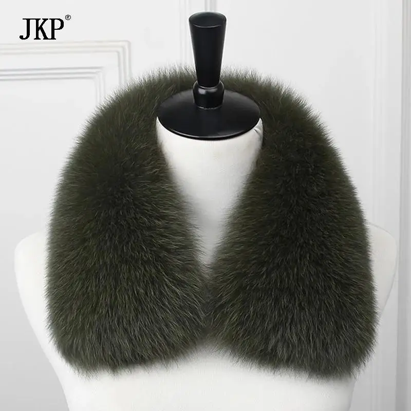 New 100% Real Fox Fur Collar 60cm Scarf Women Genuine Natural Fox Fur Scarves Neck Warm Thick Shawl Collar Accessories