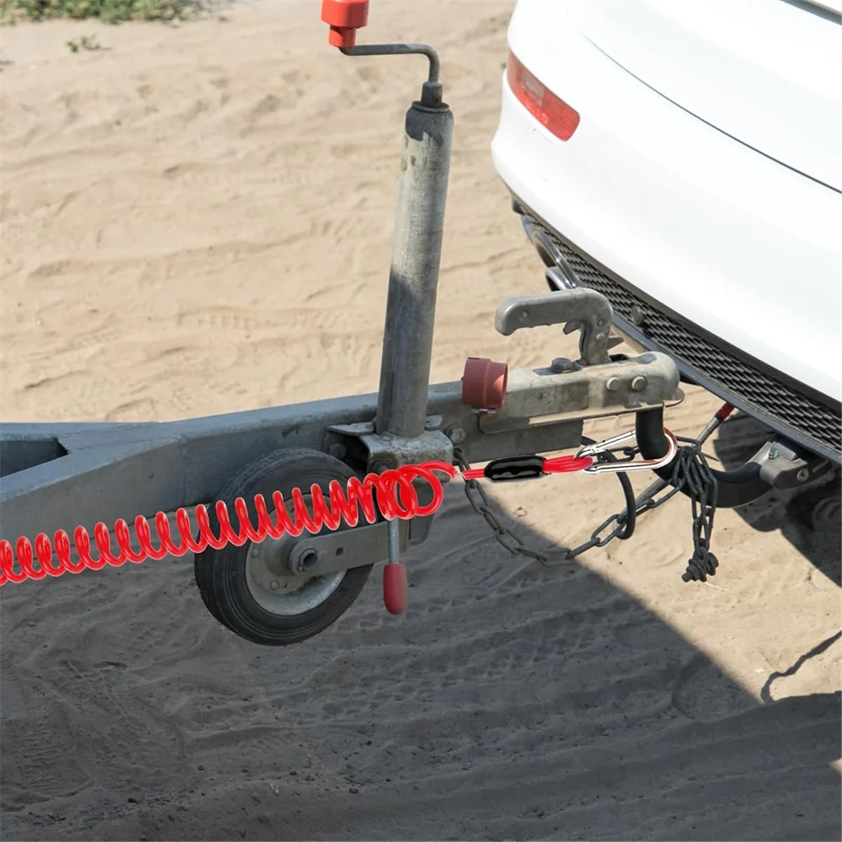 

AA98 Трос тормоза прицепа, 6-футовый пружинный отрывной спиральный трос с высоким отскоком, ремень аварийного тормоза прицепа