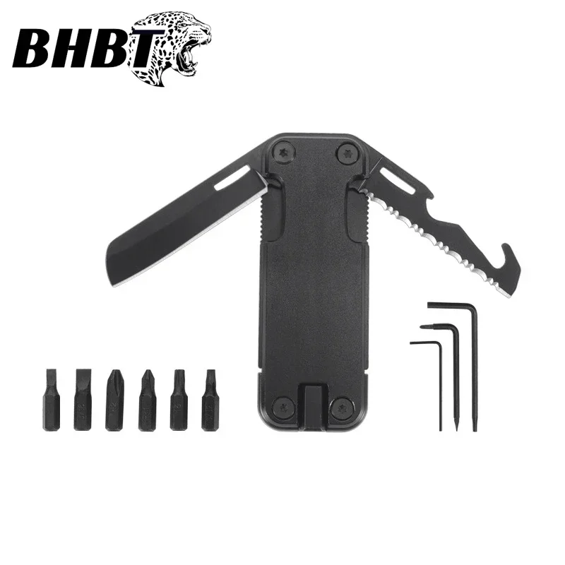 BHBT Mini EDC Screwdriver Tool Multitool Folding Knife Portable Outdoor Camping Home Repair Multi-functional Tool Gifts For Men