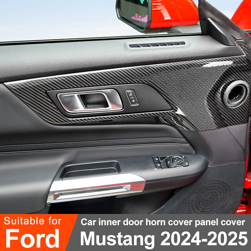

Для Ford Mustang 2024, автомобильная внутренняя дверная панель из углеродного волокна, декоративная крышка, наклейка для салона автомобиля, модификация, аксессуары