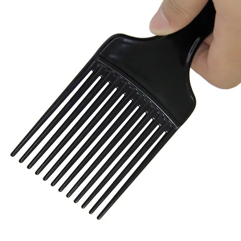 Wide Teeth Brush Pick Comb Fork Hairbrush Insert Hair Pick Comb Plastic Combs For Curly Afro Hair Styling Tools For Women Men