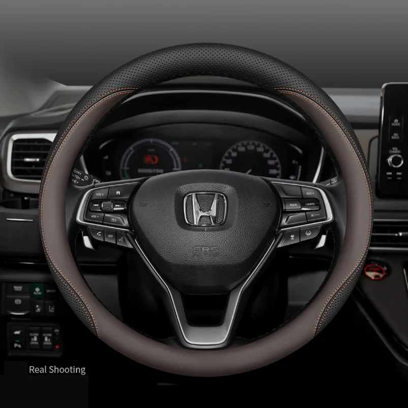 

For Honda Accord Civic CRV CR-V CITY Jazz FIT XR-V HRV Jade Universal Car Steering Wheel Cover Car Accessories Genuine Leather