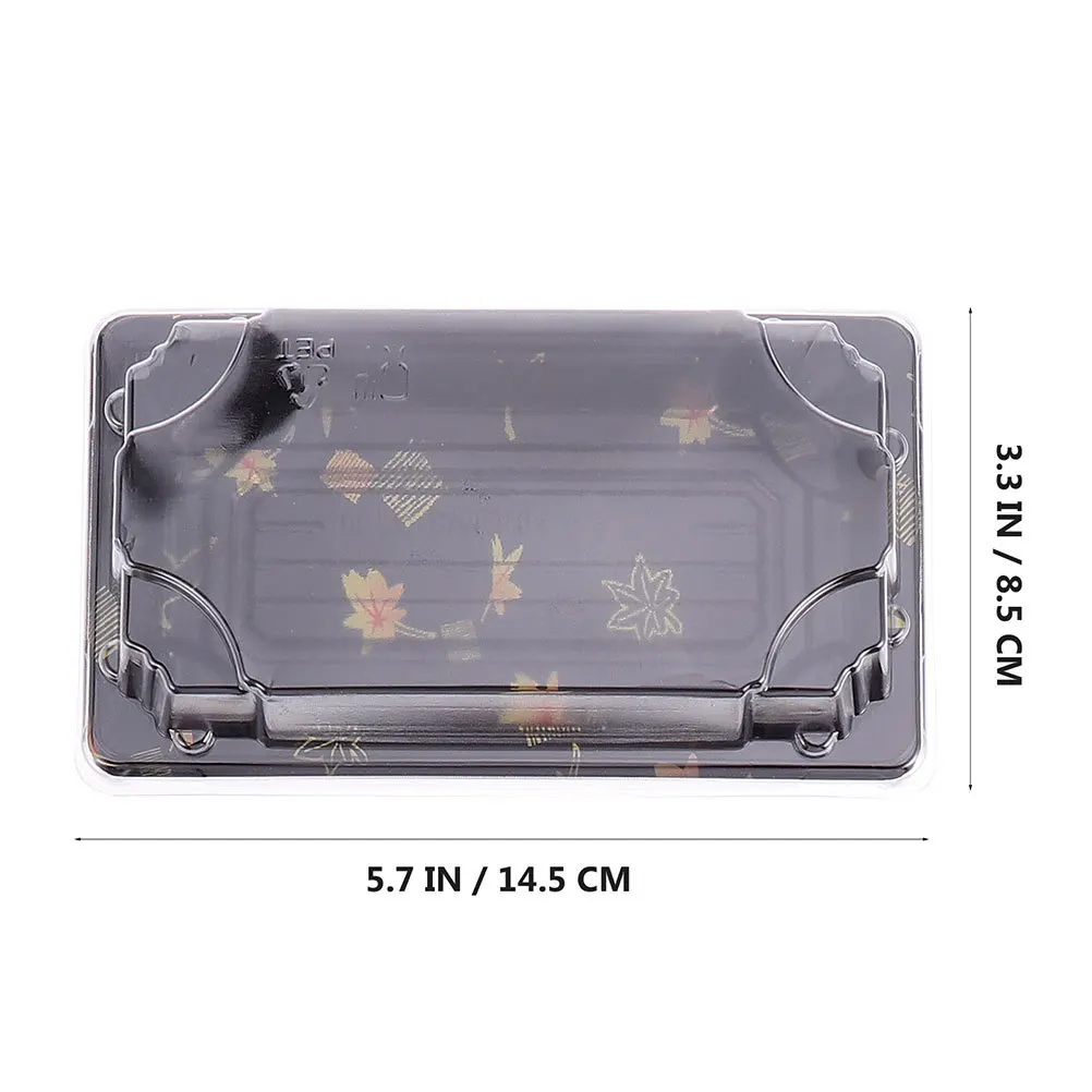 25Pcs Disposable Sushi Box Plastic Food Container for Take Away Packaging Leak Proof Sushi Trays for Picnic Office School Use