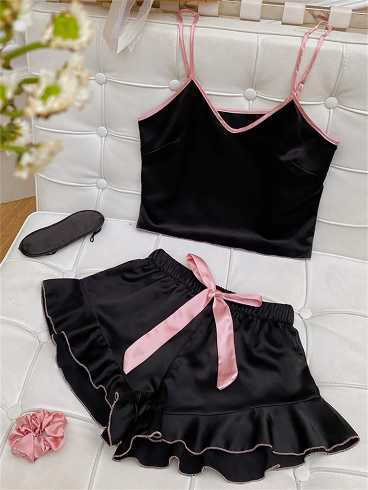 Sfy-y596 High Quality Cheap Price Summer Cool Two-piece Set Multicolor Wholesale Breathable Nightwear Dress Sexy Pajamas