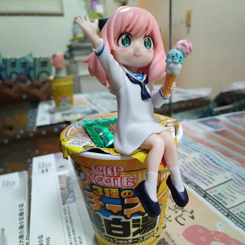 Novo espião × família anya forger para macarrão prensado anime figura modelo periférico bonito ornamento de mesa presente do feriado estátua coleção