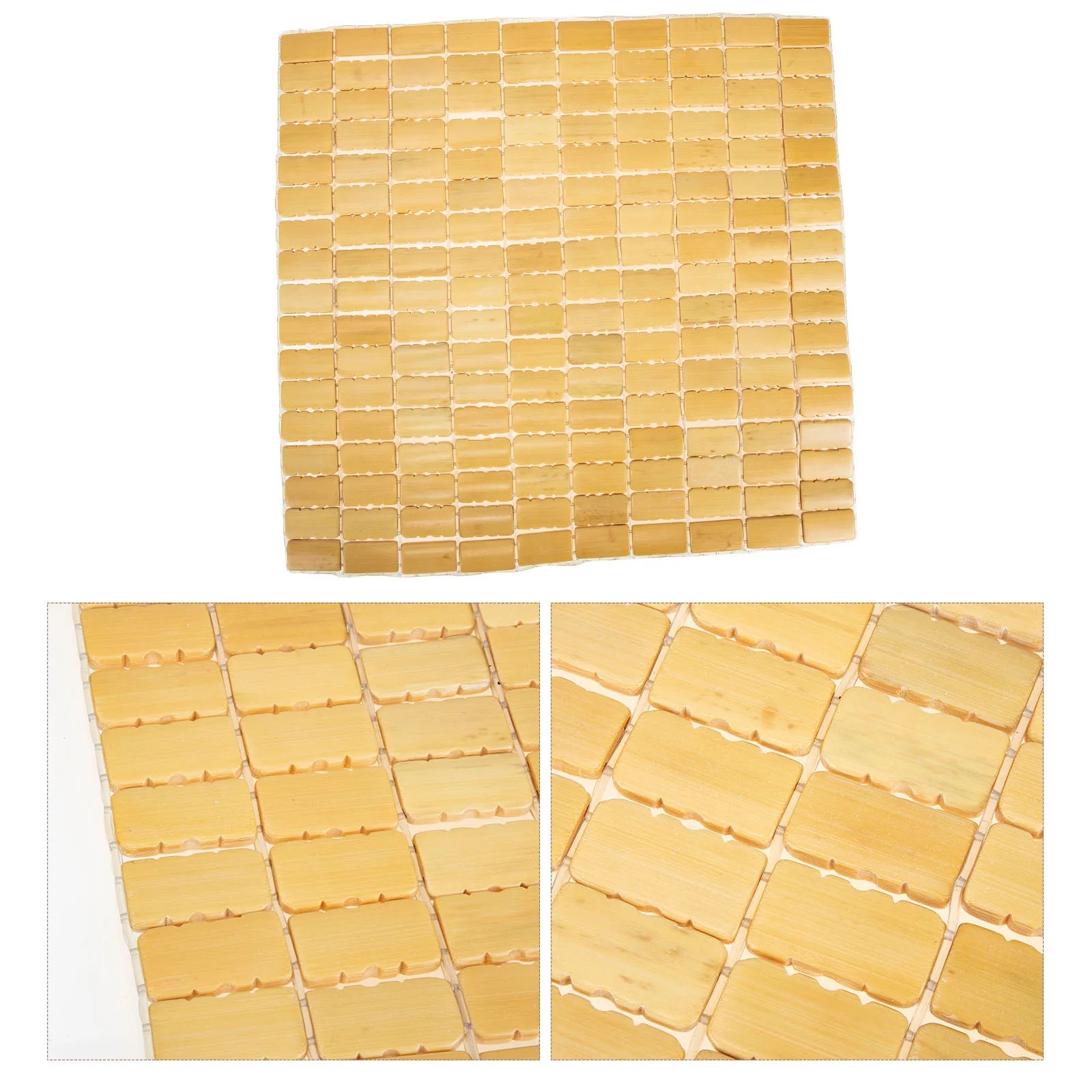 

Anti-Slip Bamboo Woven Floor Mat Decorative Household Bath Mat Style Non-Slip Ground Cushion Door Entry Doormat Bedroom