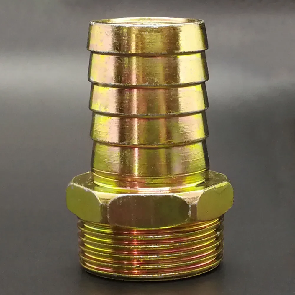 1/8インチ、1/4インチ、3/8インチ、1/2インチ、3/4インチ、1インチ BSP オス x 6、8、10、12、13、14、16、19、25、32mm ホースバーブ 鉄製カップリング/コネクター/パイプ継手