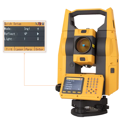 Total Station ZTS-421L10/HTS-521L10 Measuring Instrument, High Brightness Color Screen, Prism Free Measurement of 1000 Meters