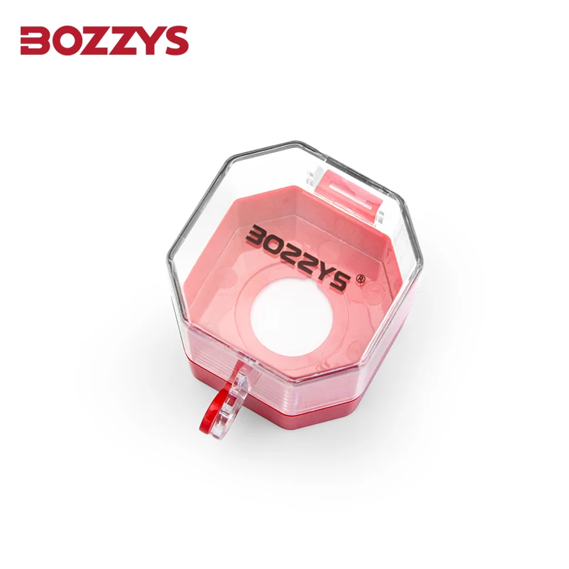 BOZZYS Industrial Energy Isolation Emergency Stop Lockout with Transparent Cover Prevent Unauthorized Activation of Switches