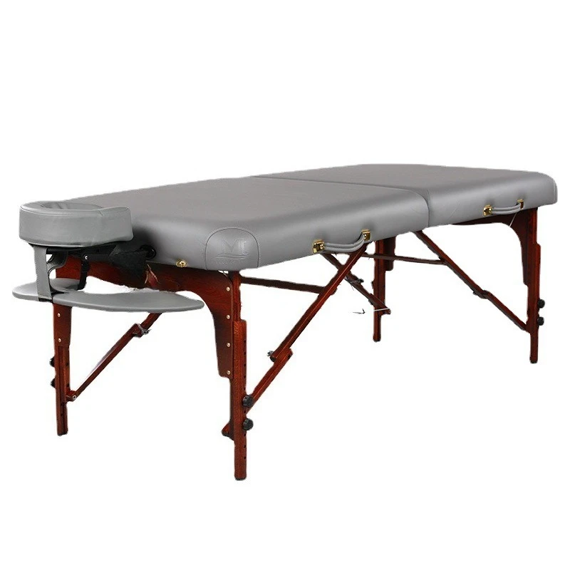 

Beauty bed folding, lifting portable beauty salon solid wood massage bed massage health center SPA hall