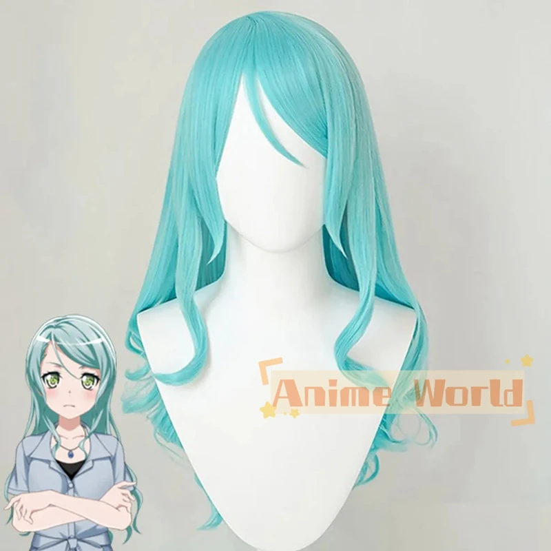 Bang Dream! Roselia Hikawa Sayo Blue Green Cosplay Wig Halloween Synthetic Hair Heat