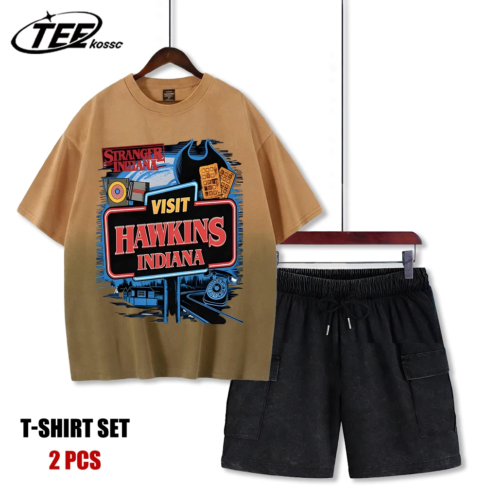 

Комплект мужской и женской одежды: футболка и шорты из хлопка с принтом тай-дай, повседневный спортивный стиль, унисекс, мягкий, для улицы