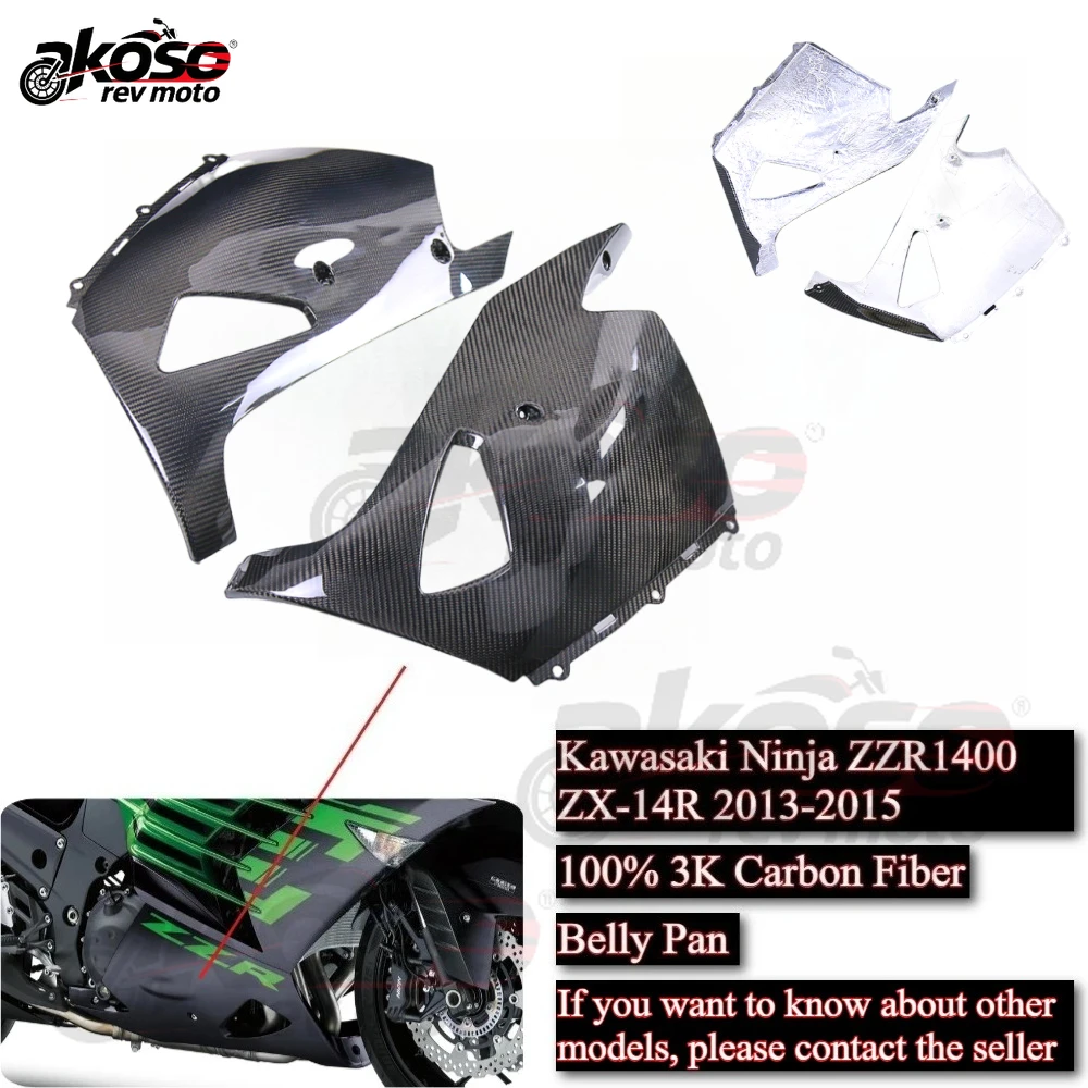 

Pure 3K Dry Carbon Fiber Belly Pan Lower Side Fairing For KAWASAKI NINJA ZZR1400 ZX-14R 2013-2015 Motorcycle Modified Supplies