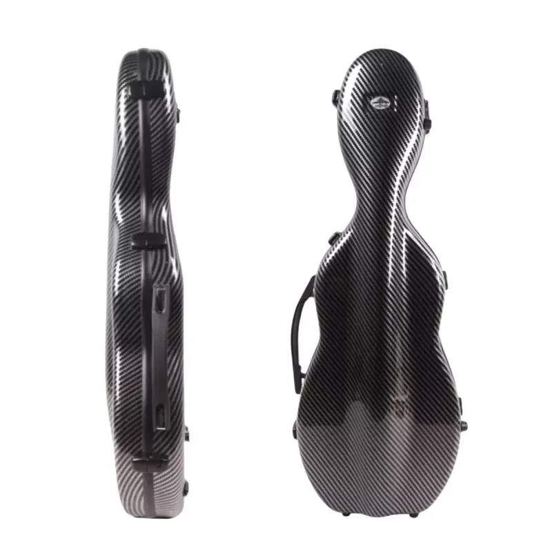 Violin case 4/4 Size New Carbon fiber Hard Shell Violin box Bow holder Back strap Lightweight portable Black #US