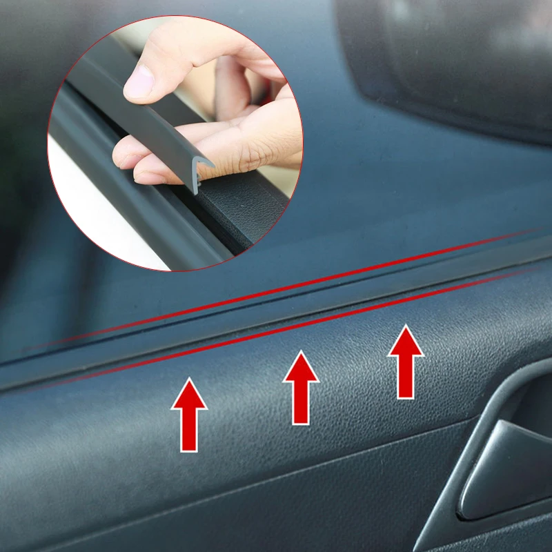 Car Window Seal Strip Rubber Auto Side Window Gap Filler Waterproof Windproof Noise Insulation 7-Shape Sealing Strips