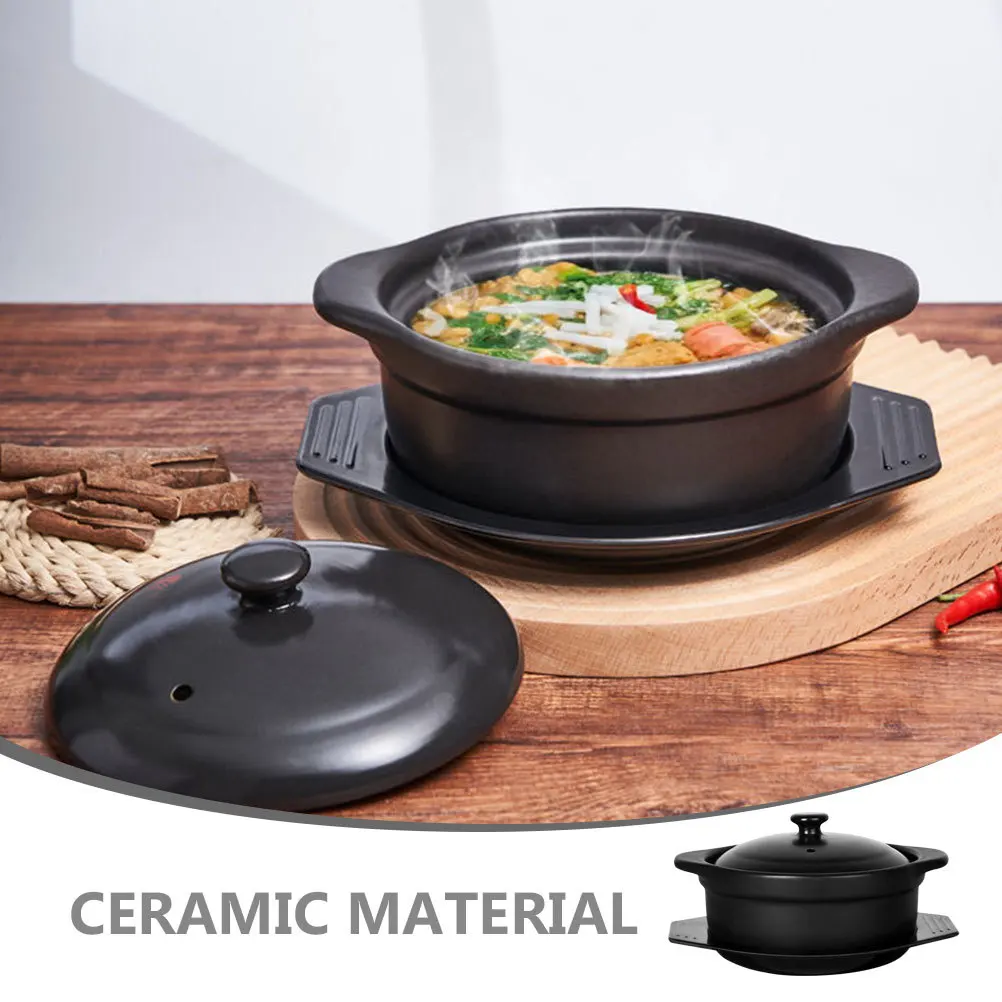 

Ceramic Casserole Stew Pot Multi-Functional Cooking Pot Smooth Surface Fast Heating Home Restaurant Kitchenware