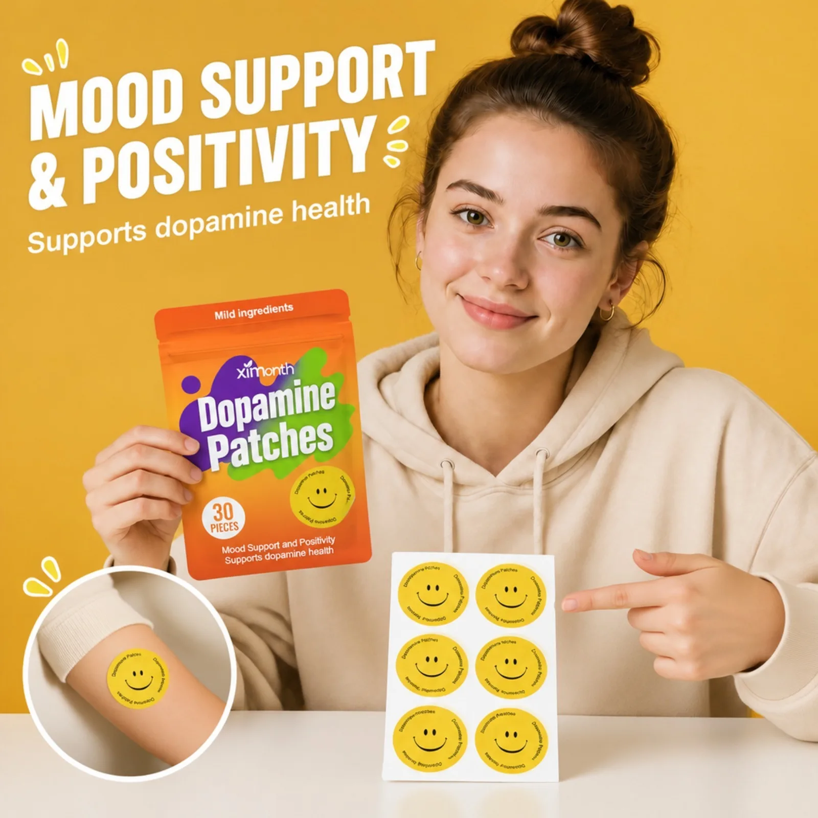 Dopamine Patches Daily Work Study Use Boosts Positive Mood Mental Clarity Long Lasting Care Patch