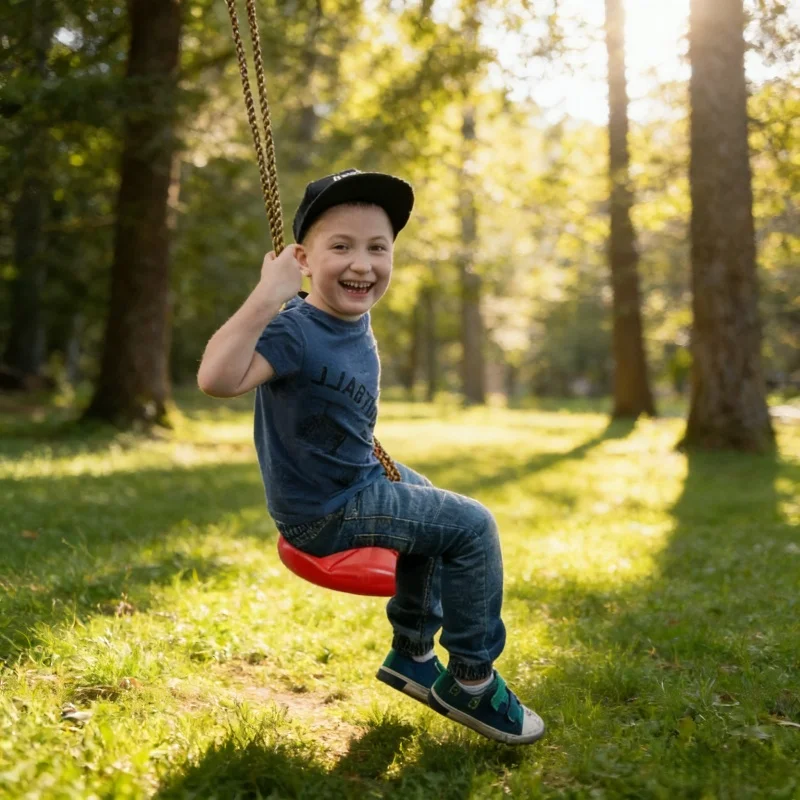 

Octagonal Petal Hanging Swing Children's Disc Swing Red Blue Thickened Kid Indoor Outdoor Sports Toys Rocking Chair Play Gear