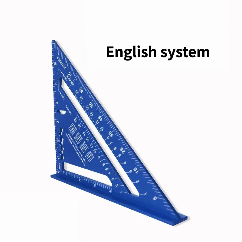 Dreieck Lineal 7 Zoll Messwerkzeug Aluminiumlegierung Zimmermannswerkzeuge Zoll metrisches Winkellineal Geschwindigkeit Quadrat Holzbearbeitungswerkzeuge