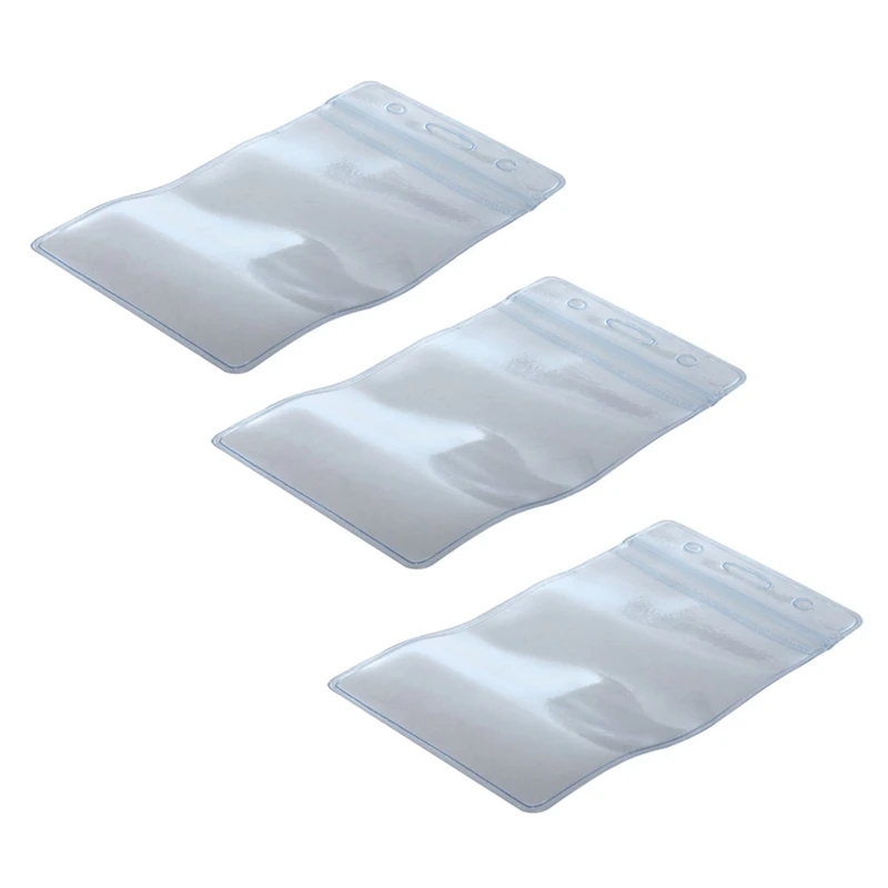 

150 Pcs Clear Plastic Vertical Name Tag Badge ID Card Holders