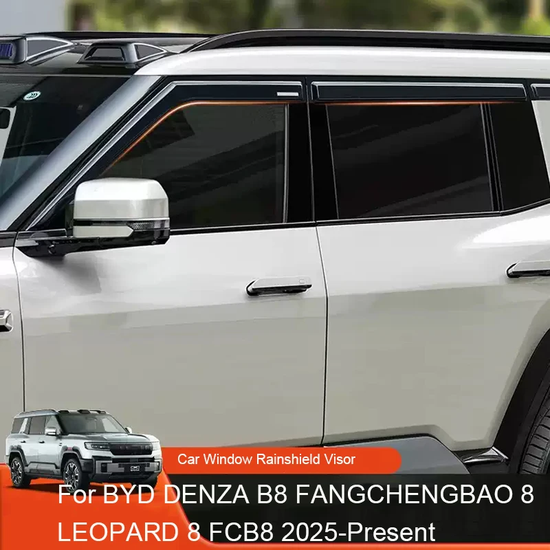 

Дефлекторы окон (ветровики) для BYD DENZA B8 FCB 8 LEAPARD 8 2025-наст. время, левый/правый руль, водонепроницаемые навесы-защита, автоаксессуары