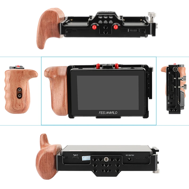 Camvate feel world ft6 fr6 5,5 Zoll Monitor käfig Schutz panzerung exklusive Verwendung mit Holz handgriff für die linke Seite