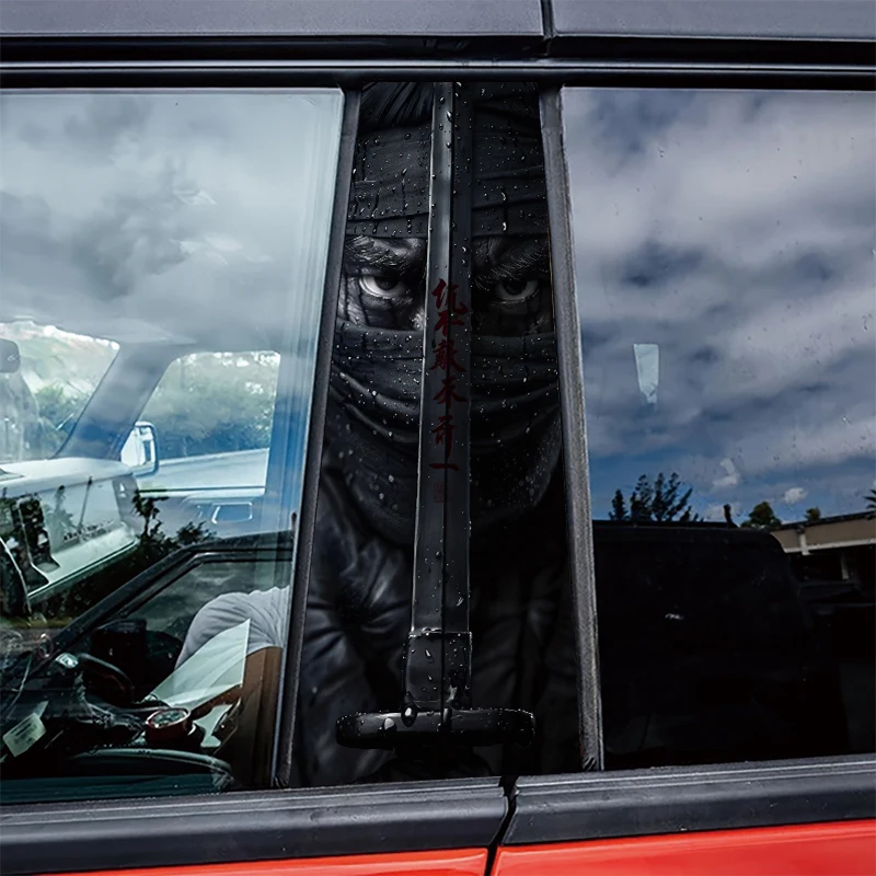 

2pcs Car Center Pillar Window Film Ninja Sword Glossy protective polyethylene film