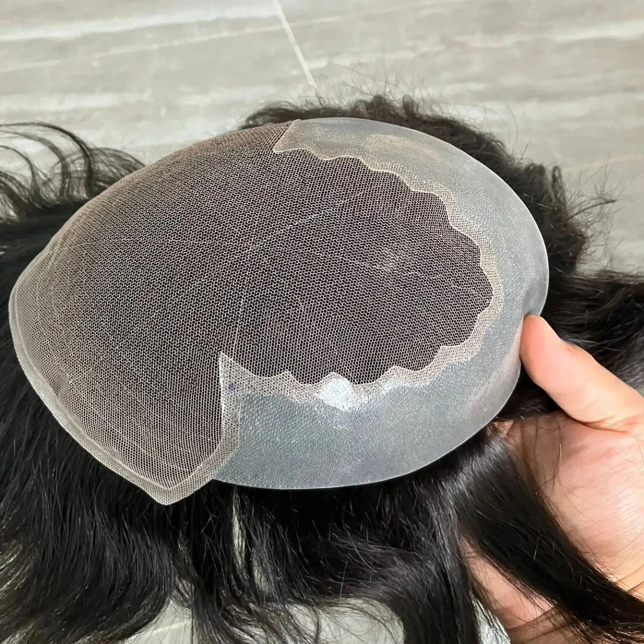 10 مللي متر شعر مموج عميق الشعر المستعار للرجال السود الأفرو غريب مجعد 100% أنظمة استبدال الشعر البشري شفافة HD الدانتيل الجبهة الاصطناعية #4