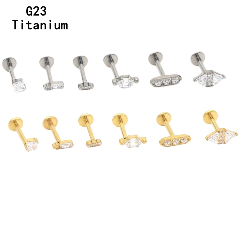 titanio small lip stud labret anel para mulheres internamente thread body piercing joias moda 16g astm f136 20 pcs 01