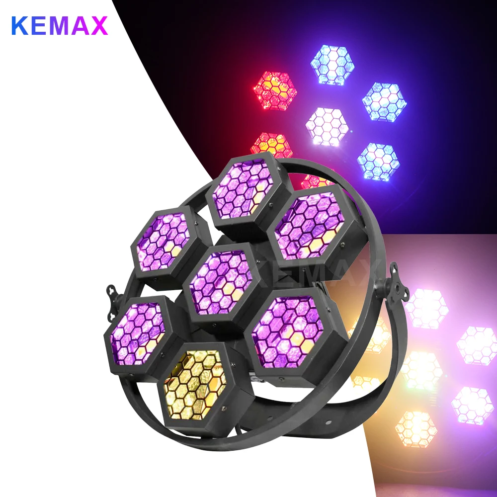 

350 Вт Ретро диско-светильники RGBW DMX Control Sound Activated 7LED COB Pixel Фоновый эффект Сценическое освещение для DJ Club Свадьба