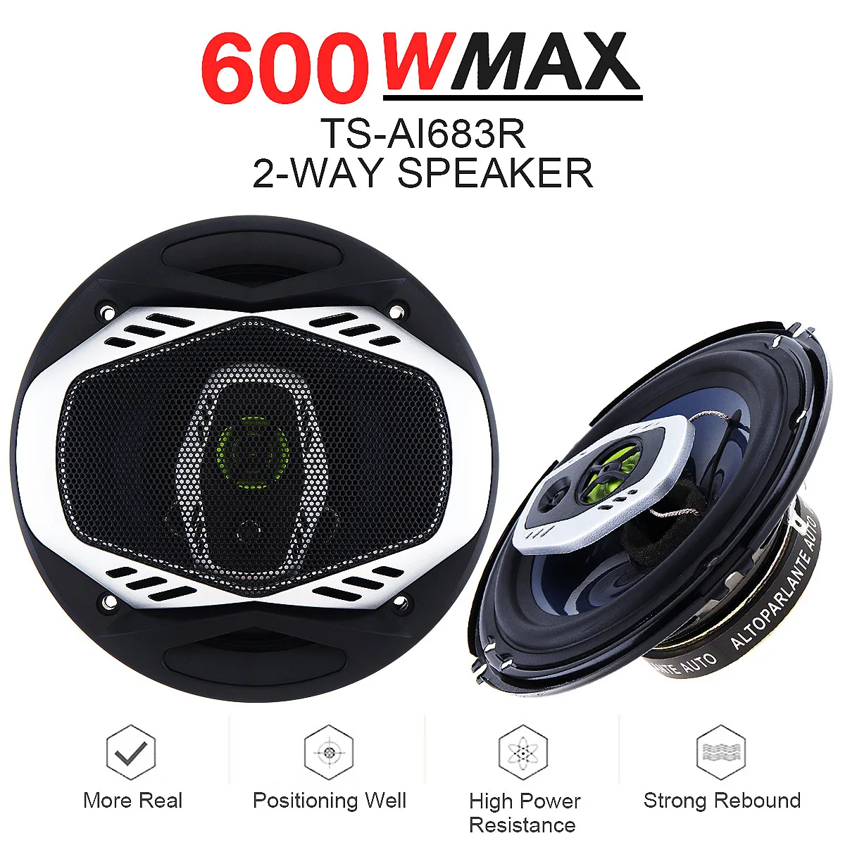 

2pcs 6.5Inch 16cm 600W 2 Way Car Coaxial Auto Audio Music Stereo Full Range Frequency Hifi Speakers Non Destructive Installation