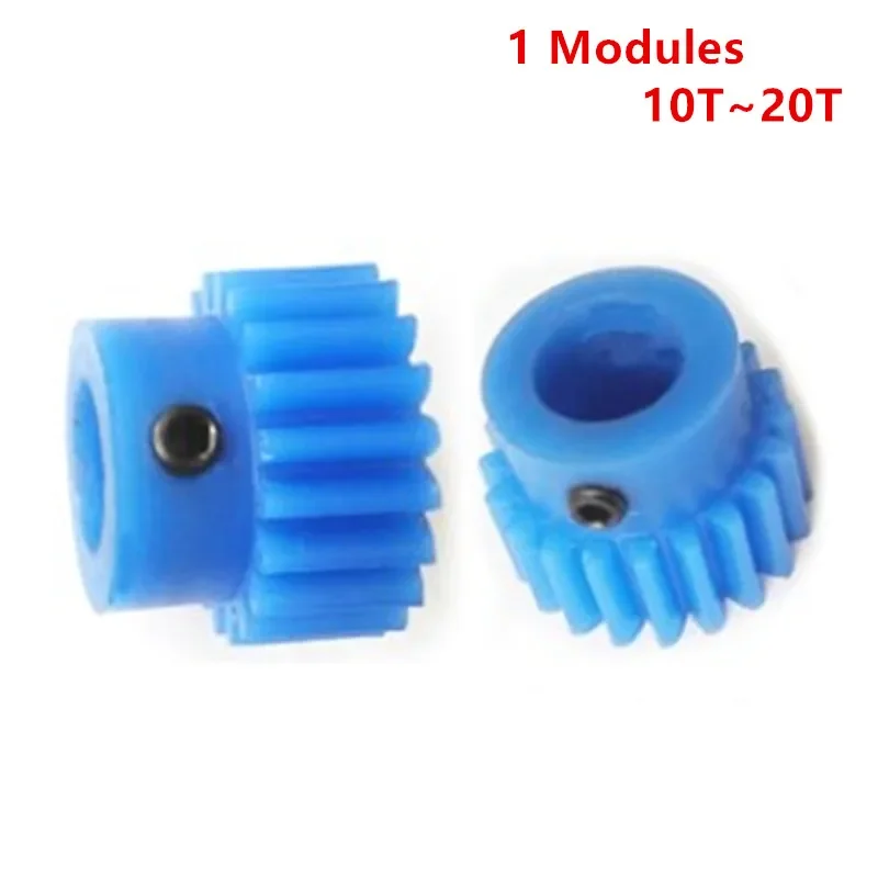 Nylon Gear 1 Modules 10 11 12 13 14 15 16 17 18 19T Tooth Bore 4-10mm for 3D Printer Fittings