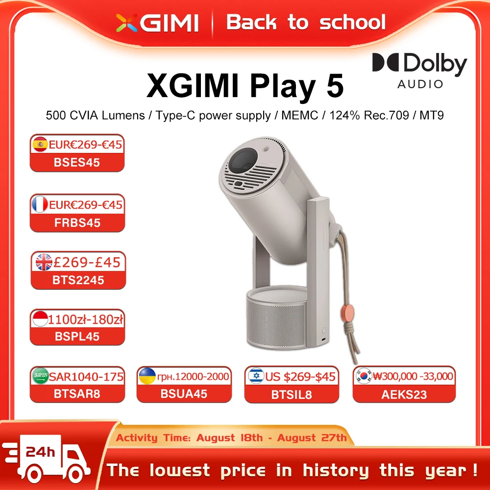 XGIMI Play 5 High Brighess Cloud Tilt Home 1080P Full HD Portable Smart Bedroom Projector