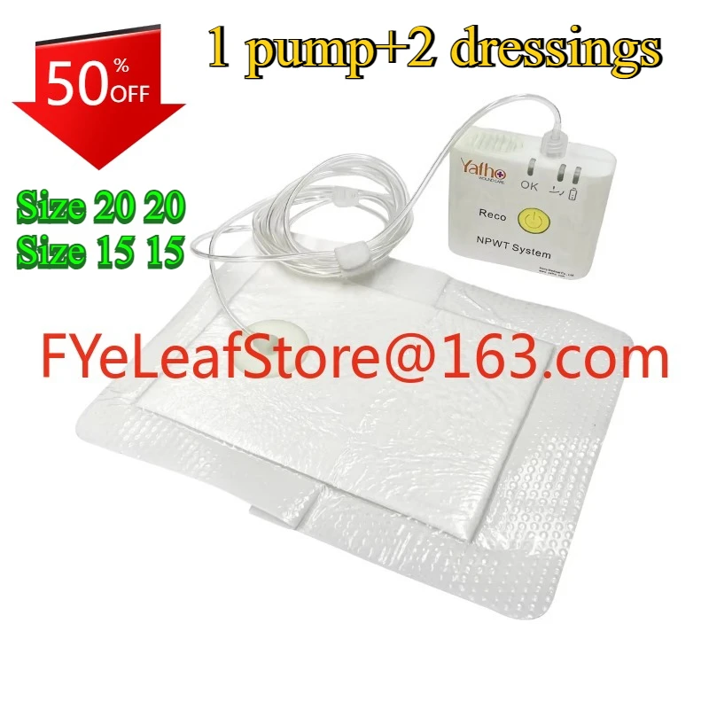 Sistema de terapia de feridas de pressão negativa Dispositivo VAC NPWT com vasilha descartável 140ml e 450ml NPWT kit de curativo quadrado