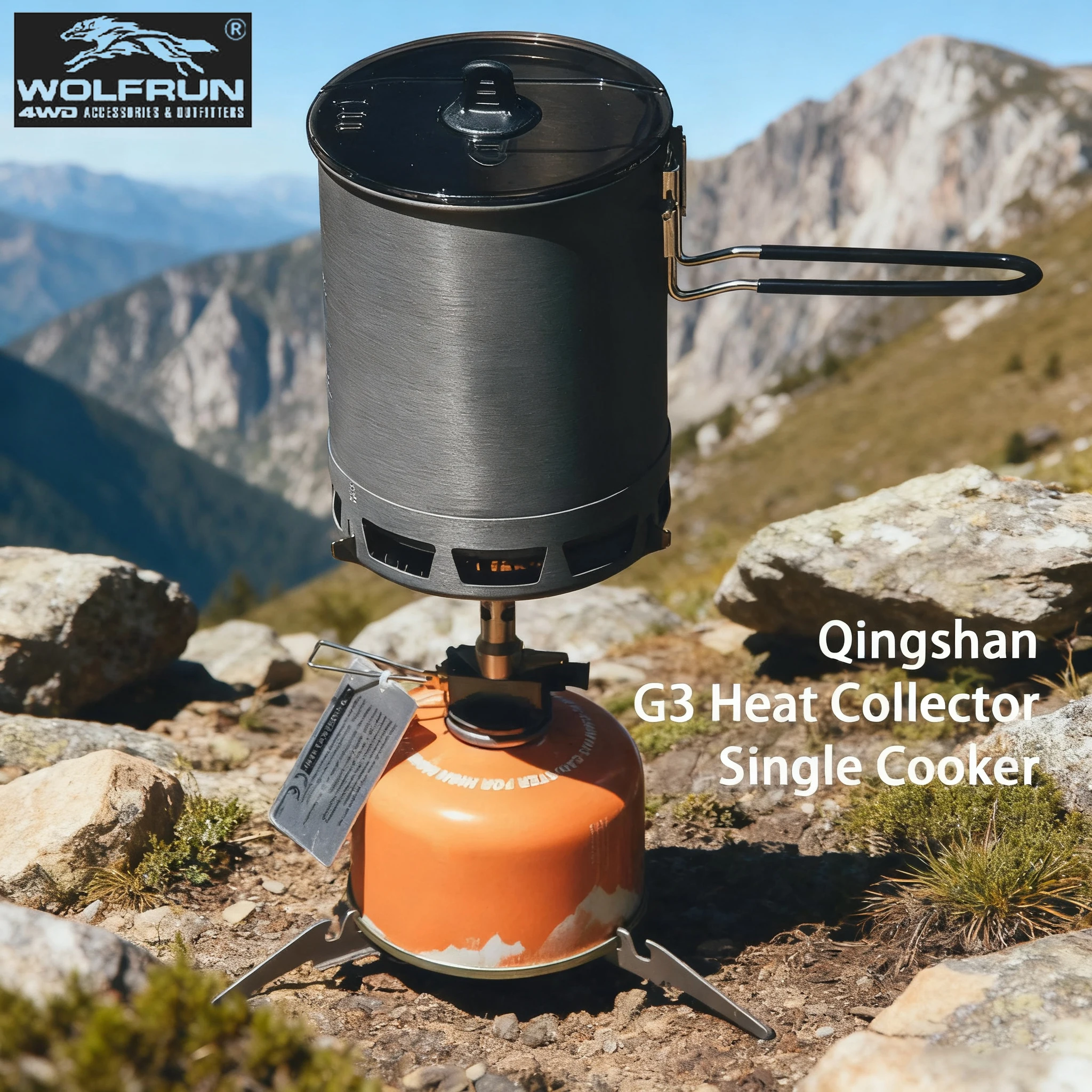 

G3 Heat Collector Single Pot 600ml Ultralight Pot High Efficiency Heat Exchanger Pot for Hiking Travel Lightweight Camping Stove