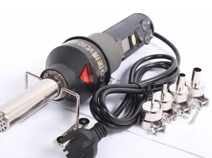 220V LCD Adjustable Electronic Heat Hot Air Gun Desoldering Soldering Station IC SMD BGA Rework 4 Nozzle 8018LCD