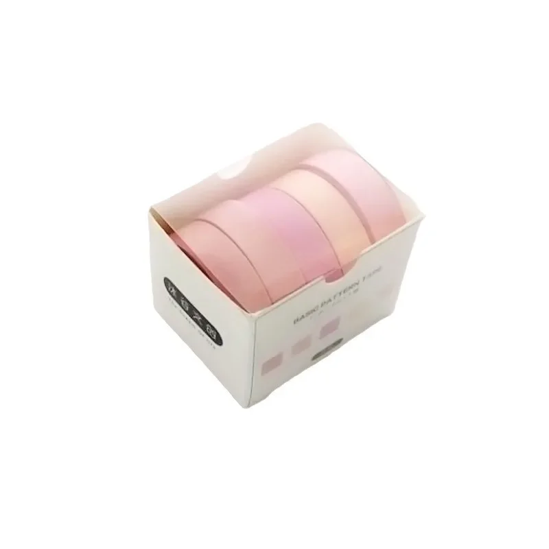 5Pcs/Set Washi Tape Cute Grid Adhesive Solid Color Basic Style Masking Tape For Stickers Scrapbooking DIY Photo Album Diary