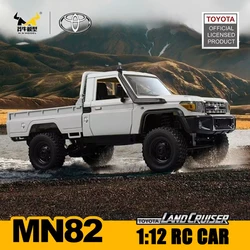 1:12 Full Scale RC CAR MN82 Upgraded MN82 PRO Controllable Headlights 2.4G 4WD Off-Road Car Pick Up Truck Toy for Kids Gifts