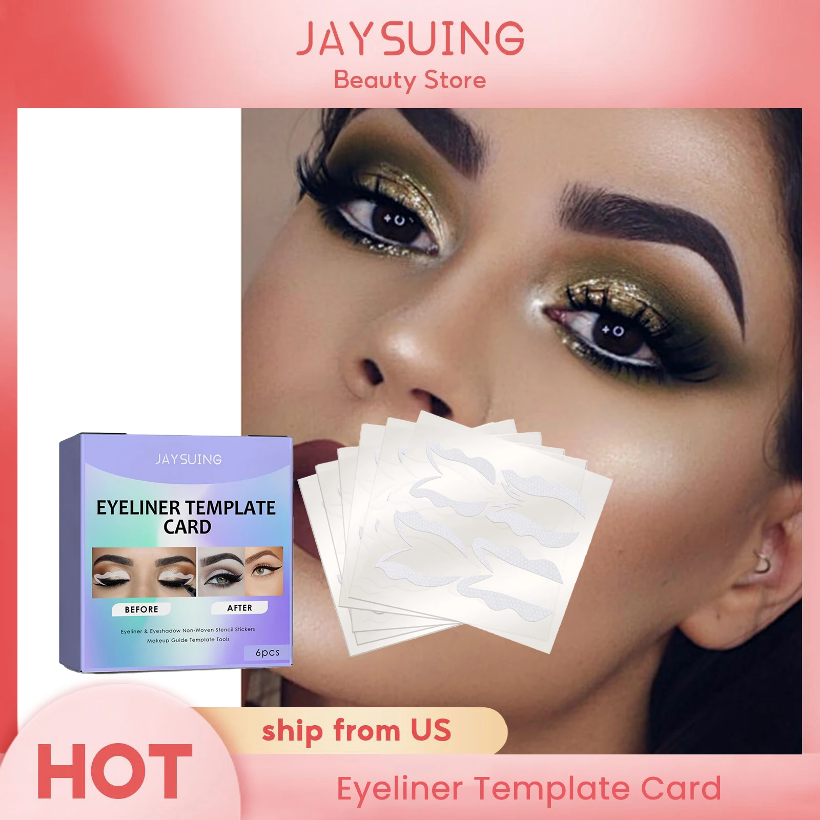 Multi-functional Eye Makeup Aid Card Eyeliner Stencils Template Makeup Card Eyeshadow Eyebrow Extensions Eyeliner Template Card